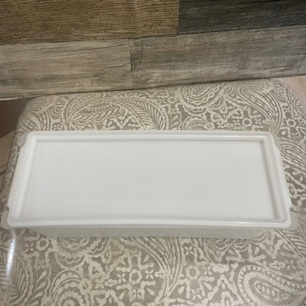 Vintage Tupperware Sheer White cheese Keeper Container with Lid 616-4